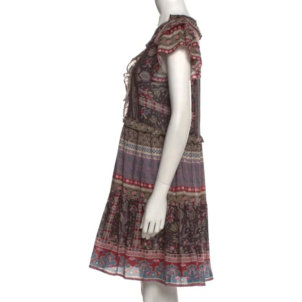 Sea New York Brooke Border Print Flutter Sleeve Mini Dress — Size S - Picture 4 of 5